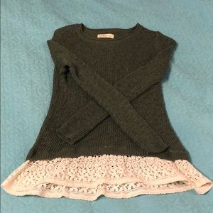 Hollister Green Sweater with Lace